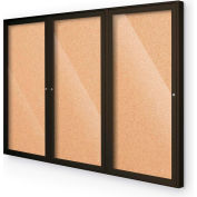 Balt® intérieur clos - 3 portes - Cork - café aluminium Frame - tableau d’affichage 72" W x 36" H