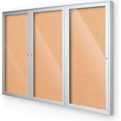 Balt® intérieur clos babillard - porte 3 - Cork - argent aluminium Frame - W 72" x 36" H