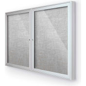 Balt® Indoor Enclosed Bulletin Board Cabinet, 48"W x 36"H, Silver Trim, Platinum