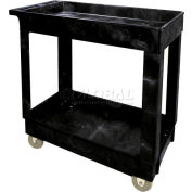 Rubbermaid® Plastic Tray Top Utility Cart, 2 Shelf, 34"Lx16"W, 4 » Casters, Black
