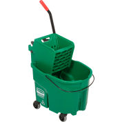 Rubbermaid WaveBrake® 2 Side Press Mop Bucket - Wringer Combo 26-35 Qt. - Vert