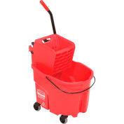 Rubbermaid WaveBrake® 2.0 Side Press Mop Bucket & Wringer Combo 26-35 Qt. - Red