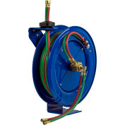 Coxreels SHW-N-1100 1/4"x100' 200 PSI Spring Retractable Dual Hose Welding Cable Reel