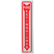 NMC™ Fire Flange Plastic Sign, Fire Extinguisher, 4"W x 18"H, Gray