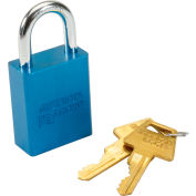 No Lock® américain Cadenas rectangulaire de A1105BLU en aluminium massif, bleu, qté par paquet : 6
