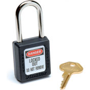 Master Lock® Safety 410 Series Safety Zenex Thermoplastic Padlock, Black, 410BLK