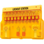 Master Lock® Safety 10-Lock Padlock Station, Zenex™ Thermoplastic Padlocks, 1483BP410