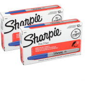 Sharpie® Permanent Marker, Fine Point, Blue Ink, Dozen - Pkg Qty 12