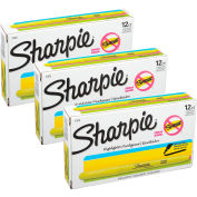 Sharpie® Accent Highlighter, Narrow Chisel Tip, Nontoxic, Fluorescent Yellow Ink, Douzaine