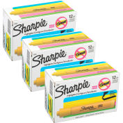 Sharpie® Accent Tank Highlighter, Smear Guard, Chisel Tip, Yellow Ink - Douzaine, qté par paquet : 12