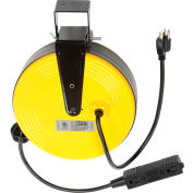 Bayco® robinet Triple Extension cordon enrouleur rétractable, SL-800, 30' L cordon, GA 16/3, jaune