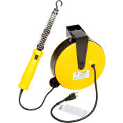 Bayco® SL-864 60 travail LED Light, enrouleur rétractable, 50' L cordon, 18/2 GA, jaune
