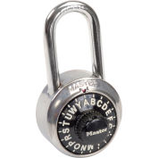 Master Lock® No. 1572LF 3-Letter Combo Padlock 1-1/2" Inside Shackle, Tableau de contrôle, Blk Dial, qté par paquet : 6
