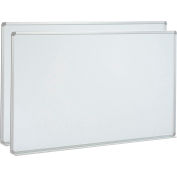 Global Industrial™ Magnetic Whiteboard - 72 x 48 - Steel Surface - Aluminum Frame - Pack of 2