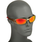 Lunettes de sécurité Fuel™ 3M™ , verres miroirs rouges, cadre sable métallisé