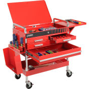 Sunex Tools 8013ADELUXE 4 Drawer Deluxe Red Tool Cart W/ Locking Top &  Drawers