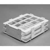 Bel-Art non-Wire™ PP bouteille et flacon Rack 185140025, pour flacons de 20-25mm, 12 Places, blanc, 1/PK