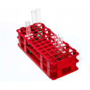 Bel-Art No-Wire™ PP Test Tube Rack 187460001, For 13-16mm Tubes, 60 Places, Red, 1/PK