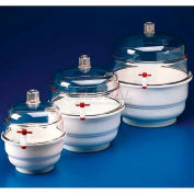 Bel-Art Space Saver Polycarbonate Vacuum Desiccator 420100000, 0.09 Cu. Ft., White Bottom, 1/PK