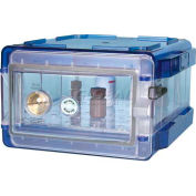 Bel-Art Secador® 1.0 Vertical Desiccator Cabinet, 0.7 Cu.Ft., Clear with Blue End-Caps