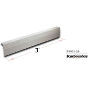 Baseboarders® Premium Series 3 ft Steel Easy Slip-on Baseboard Heater Cover, Blanc