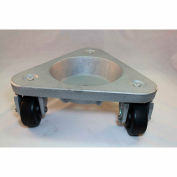 Bond® Cast Iron Triangular Cup Dolly 3310 - Hard Tread Rubber Wheels - 630 Lb. Capacity