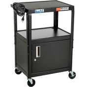 Chariot en acier, Adj. 26" à 42" w / électriques et verrouillage de sécurité Cabinet