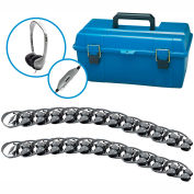 HamiltonBuhl Lab Pack, 24 MS2LV Personal Headphones in a Carry Case