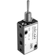 Bimba-Mead Air Valve LTV-35, 5 Port, 2 Pos, Manual, 1/8" NPTF Port, Flip Toggle Actuator, Detent Rtn
