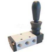 Bimba-Mead Hand Lever Valve M4H310-08, 5 Port, 2 Pos, Direct Acting Hand Lever Valve, 1/4" NPT