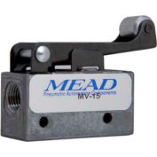 Bimba-Mead Air Valve MV-15, 3 Port, 2 Pos, Mechanical, 1/8" NPTF Port, Roller Leaf Actuator