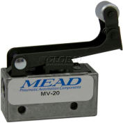 Bimba-Mead Air Valve MV-20, 3 Port, 2 Pos, mécanique, NPTF Port de 1/8", 1 voie rouleau feuille Actr
