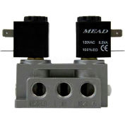 Bimba-Mead Air Valve N2-DCD-E-120VAC, 5 Port, 2 Pos, Dbl Solenoid, 1/4" NPTF, Ext Air Supply, 120VAC