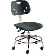 BioFit Antimicrobial Stool, 17"-32" Seat Height, Black Plastic - Chrome Steel - ArmorSeat Series
