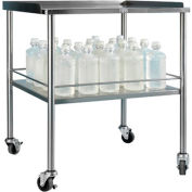 Blickman 3026SS Howard Instrument Table with Shelf, 30"L x 26"W x 34"H