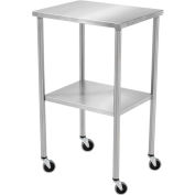 Blickman 7830SS Howard Instrument Table with Shelf, 20"L x 16"W x 34"H