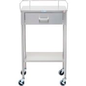 Blickman 7850SS Ferguson Anesthesia Utility Table with 1 Drawer, 20"L x 16"W x 34"H