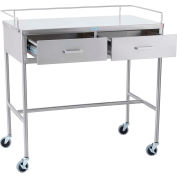 Blickman 7856SS Crescent Utility Table with H-Brace, 36"L x 20"W x 34"H