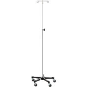 Blickman 1415SS acier inoxydable IV Stand avec 5-Leg Base, 2-Hook, 52"-94 » hauteur