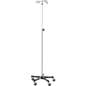 Blickman en acier inoxydable 1415SS-4 IV Stand avec 5-Base, 4-Hook, 52"- 94" hauteur de tige