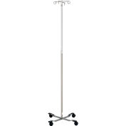 Blickman 1305-4P Chrome IV Stand with 4-Leg Base, 4-Hook, 52"-91" Height