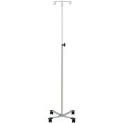 Blickman 1310 Chrome IV Stand with 4-Leg Base, 2-Hook, 51-1/2" - 93" Height