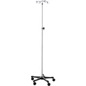 Blickman 1315-4 Chrome IV Stand with 5-Leg Base, 4-Hook, 52-1/2" - 93-1/2" Height