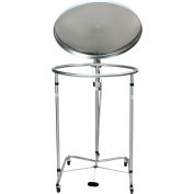 Blickman Round Hamper, Stainless Steel, 24" Dia, 35"H, 2" Casters, Foot Operated w/ Pneumatic Top
