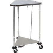 Blickman Hamper, Triangular Space Saver, Stainless Steel, 3" Casters, Foot Operated w/ Pneumatic Top