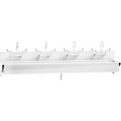 Blickman Four Station Windsor Scrub Sink, Wall Mounted with Elbow Action Control, Stainless Steel