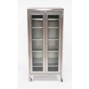 Blickman 7970SS-1 Paul Instrument and Supply Cabinet, 5 Stainless Shelves, 35-5/8"W x16"D x 79-1/4"H