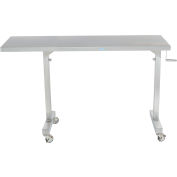 Blickman CRT Instrument Table, Adj Height, 62"L x 24"W x 36 - 56"H w/14" Overhang, Stainless Steel