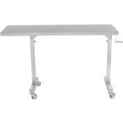 Table d’instruments Blickman CRT, hauteur Adj, 62"L x 24"L x 36 - 56"H w/14 » Porte-à-faux, acier inoxydable