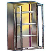 Blickman ES47 Equipment and Supplies Cabinet with Glass Doors, 3 Shelves, 47"W x 18"D x 60"H